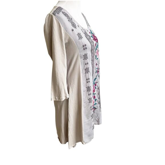 Johnny Was Mishka Rose Floral Embroidered Tunic Top Pink Size Small - Picture 4 of 11